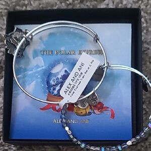 Alex and Ani Silver and Black Charm Bracelet